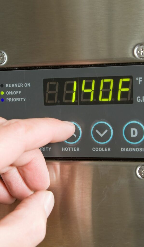 Incorrectly set water heater temperature: 